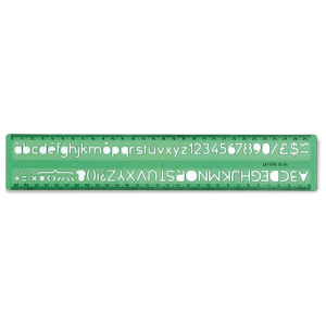 ARDA NORMOGRAFO IN POLIESTERE 30 CM ALTEZZA CARATTERI 10 mm VERDE